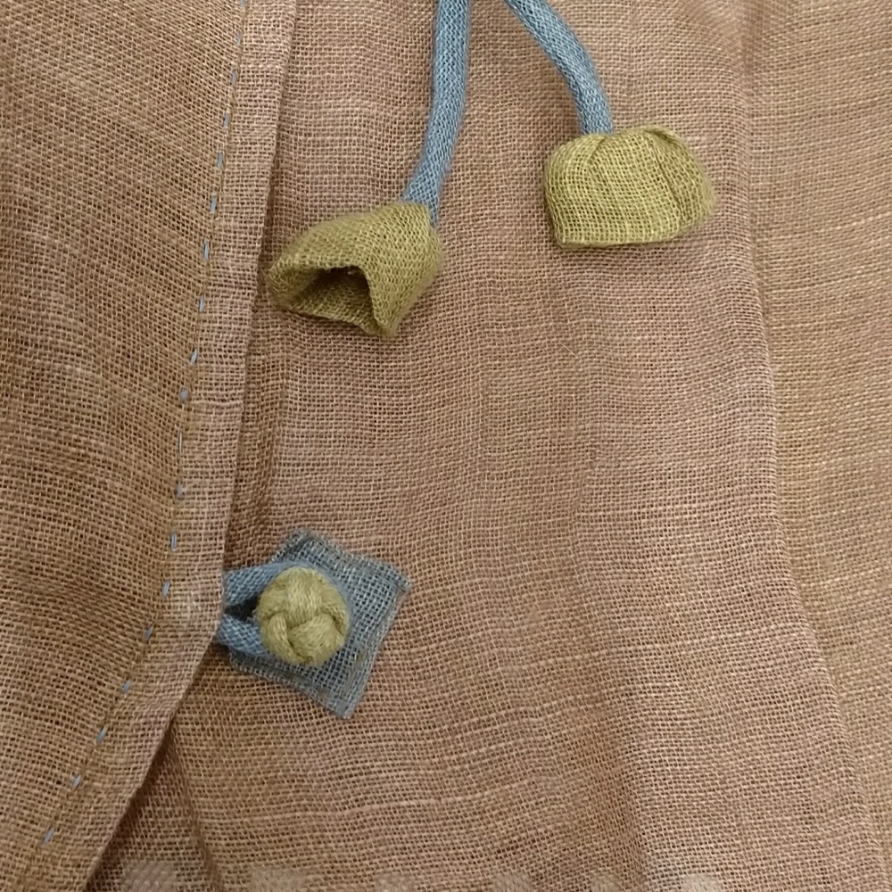 Artsy Hemp Linen Lightweight Jacket / Top High Quality & Unusual Sheer n Natural - Picture 7 of 8